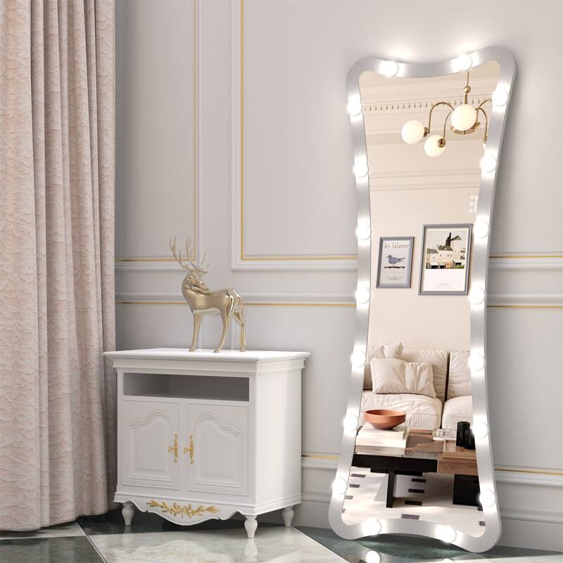 63"H Full Length Mirror with 3 Color Modes Lighted and Touch Control