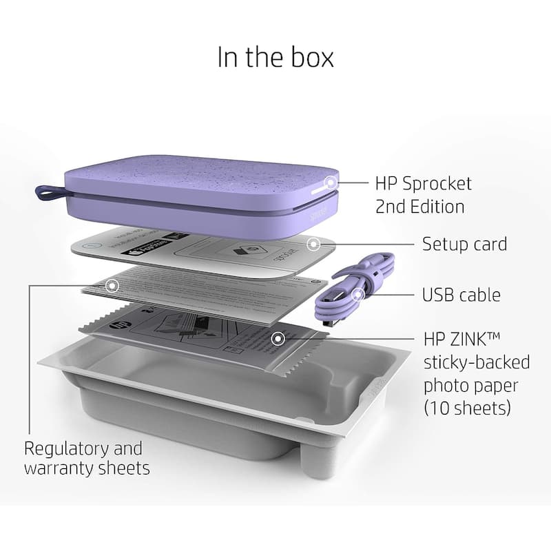HP Sprocket Portable Instant Photo Printer, Prints From iOS or Android Devices