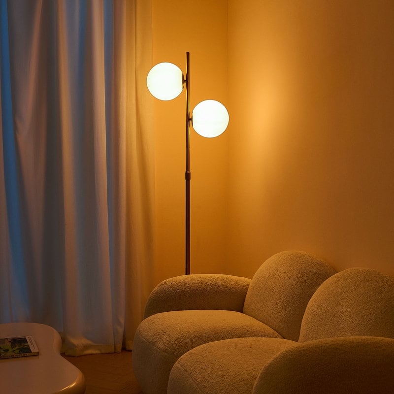 CO-Z 73-inch 2 Light Glass Shades Floor Lamp Height Adjustable