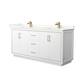 Option White / Giotto Quartz Top / Satin Bronze Hardware