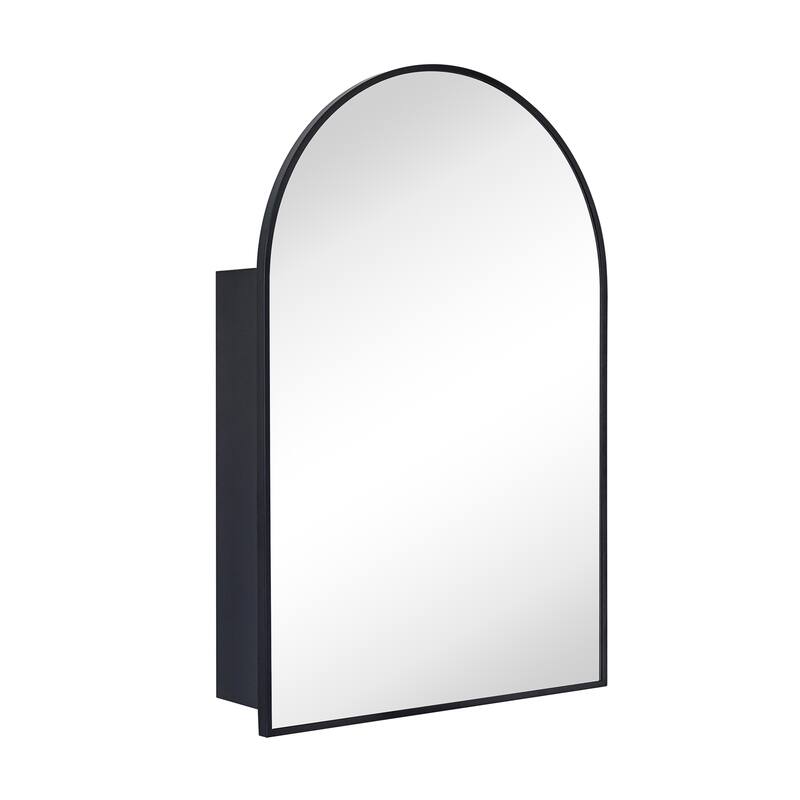TEHOME Arched Bathroom Medicine Cabinet with Mirror Recessed and Surface Mount Medicine Cabinet Mirror