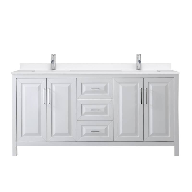 Daria 72-inch Double Vanity, Single Hole Quartz Top