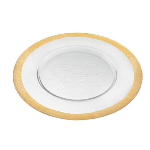 Round Gold Border Glass Charger Plate On Sale Bed Bath