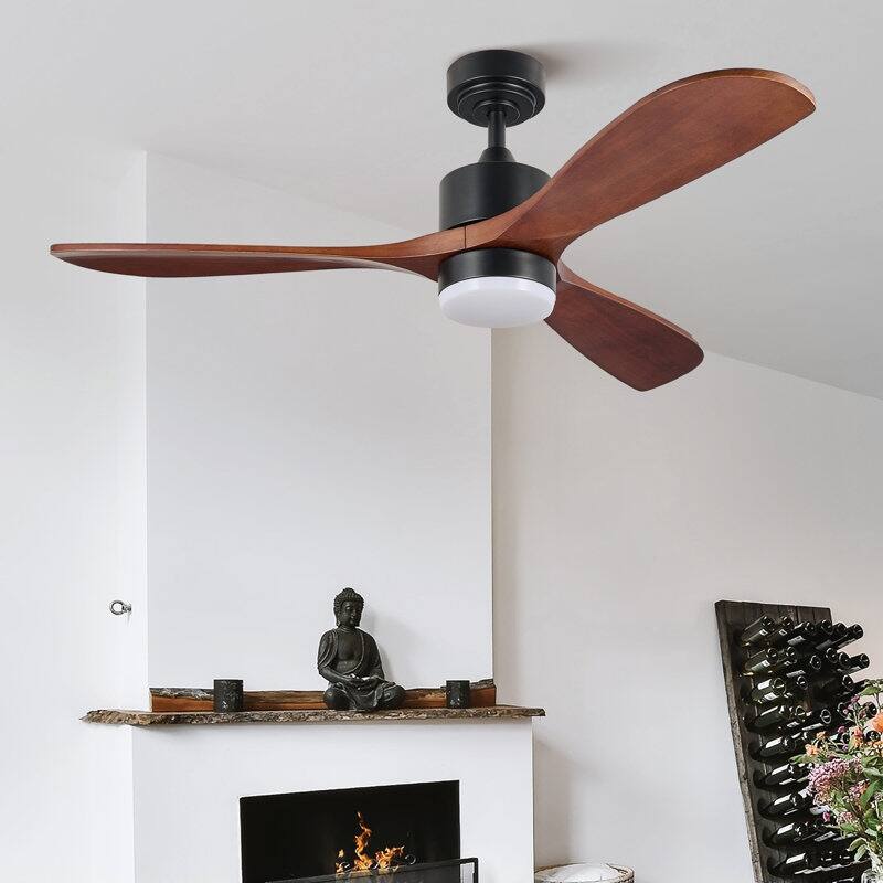 CO-Z 52" Farmhouse Ceiling Fan with Remote Control and Dimmable Light Kit - 52 Inches - Black/Walnut