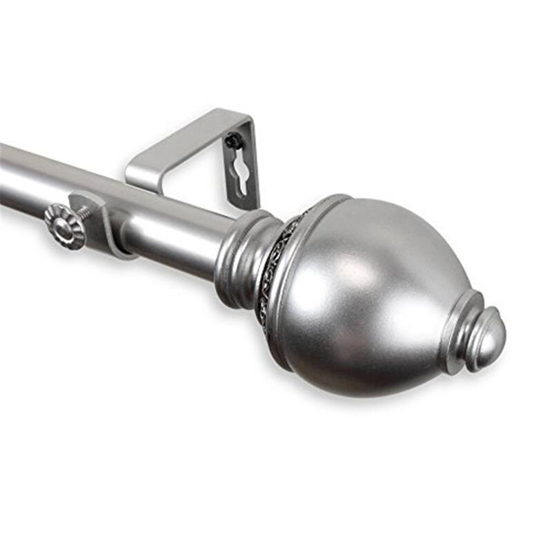 Tension Rod Window Curtain Rod, 4 Inch Rustic Nickel Finish, Adjustable Home Decor, Includes Hardware - 120