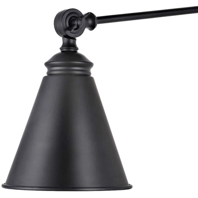 WINGBO 1-Light Vintage Adjustable Swing Arm Wall Sconce with Shade