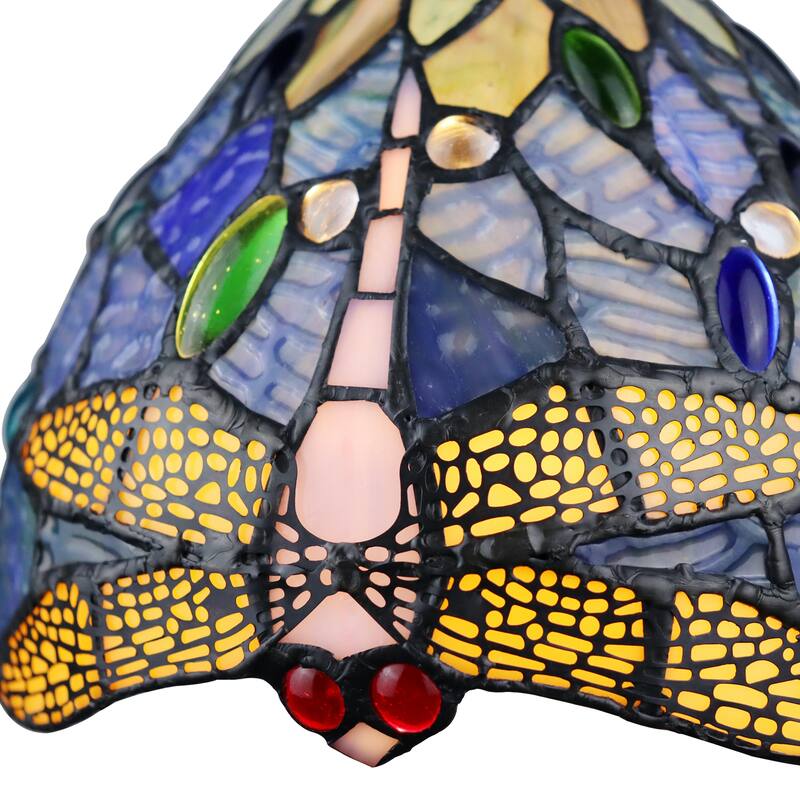 Tiffany-Style Dragonfly Design 1-light Dark Bronze Hanging Pendant