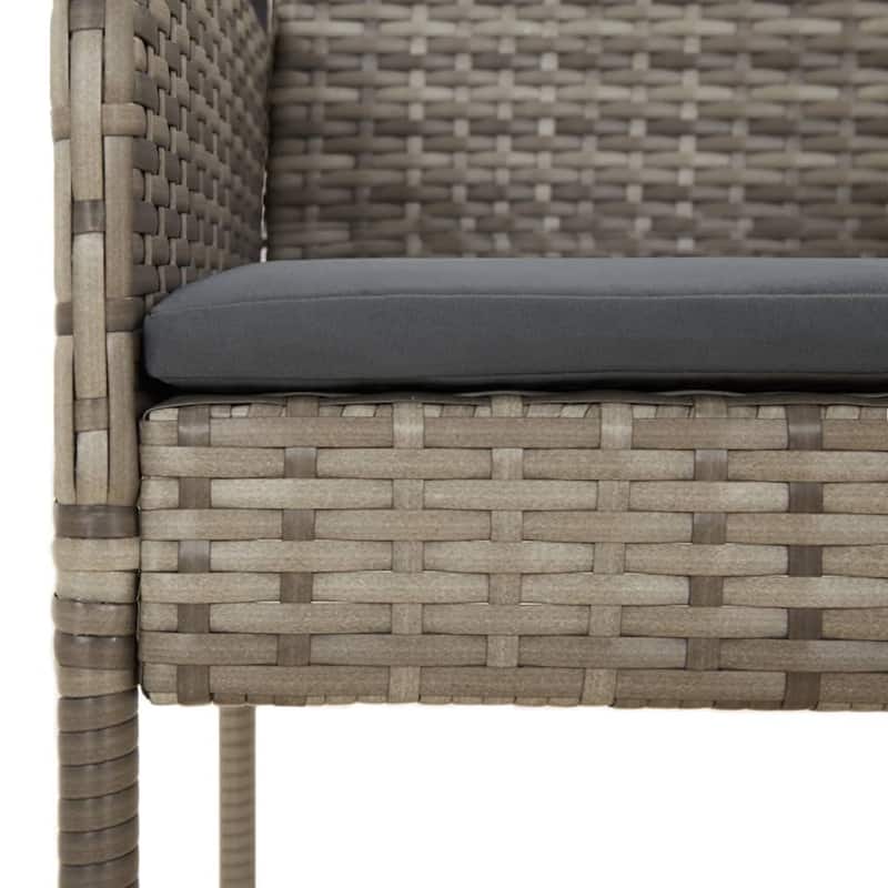 vidaXL 3/5/9/11 Piece Patio Dining Set with Cushions Poly Rattan