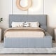 preview thumbnail 10 of 34, Upholstered Platform Bed with Lateral Storage Compartments and Thick Fabric,Velvet Gray - Full