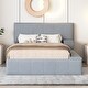 preview thumbnail 2 of 34, Velvet Full Platform Bed with Lateral Storage Compartments