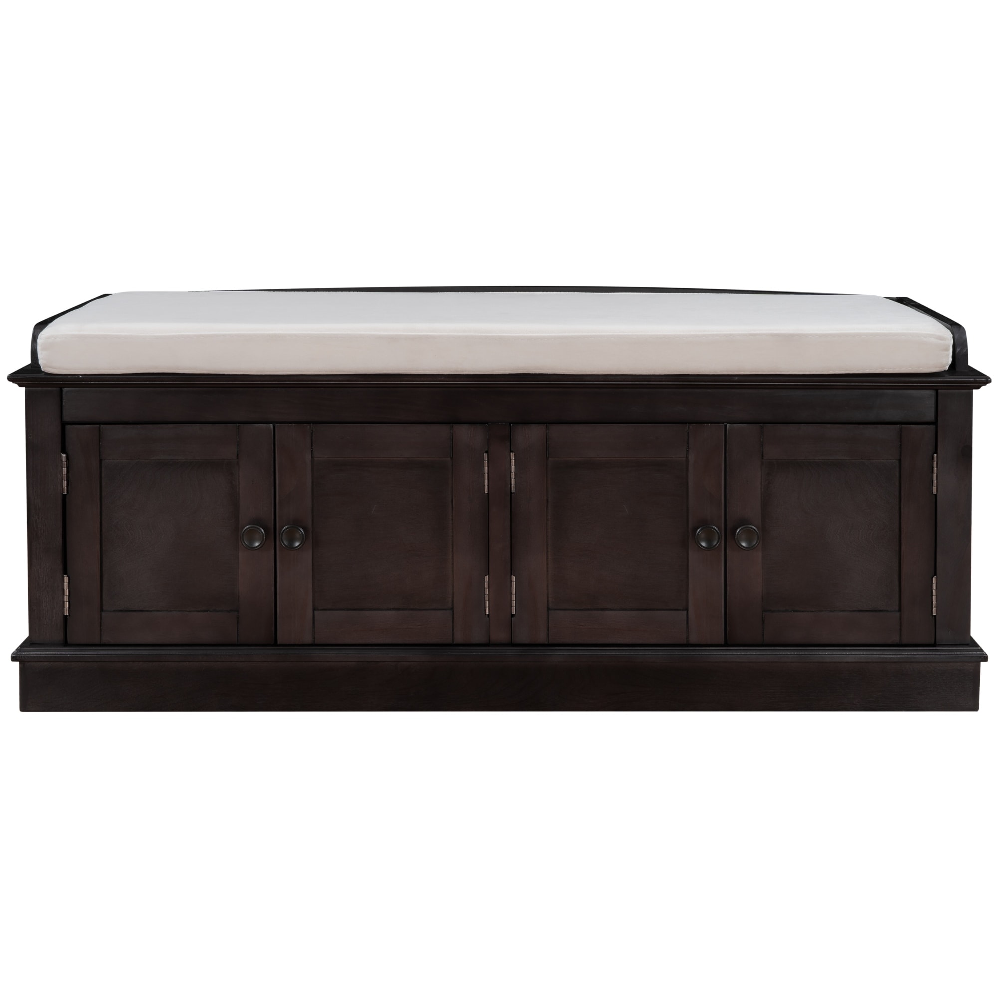 Storage Bench with 4 Doors and Adjustable Shelves