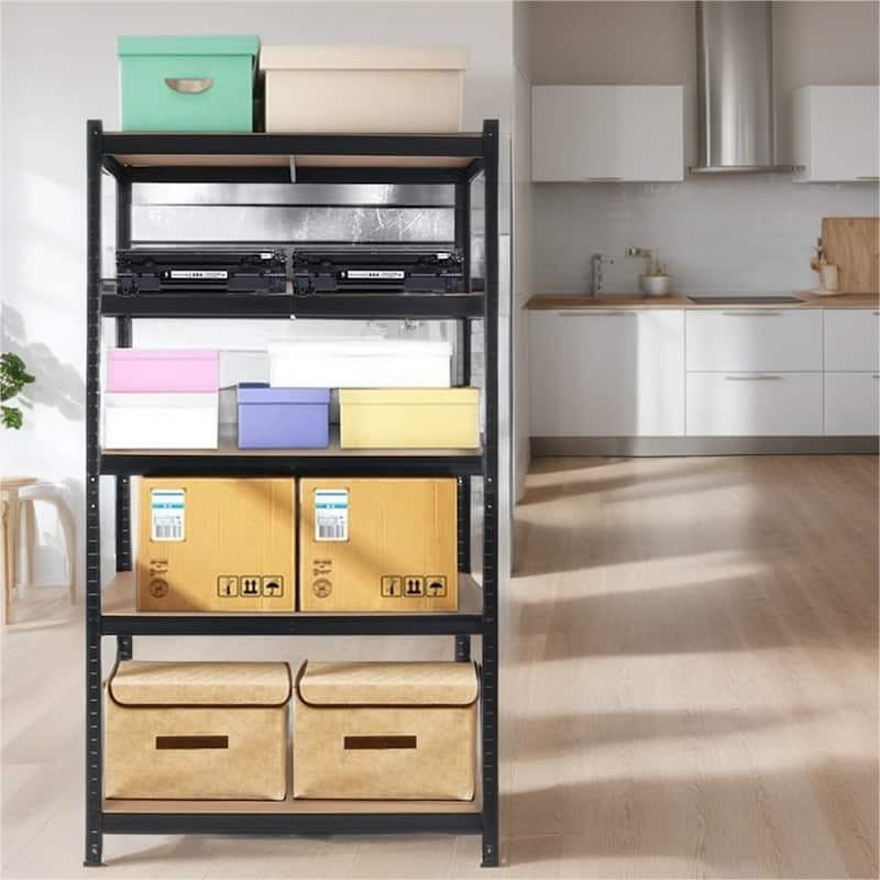 5 Tier Adjustable Metal Heavy Duty Open Shelves Organization
