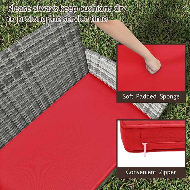 Costway 4 PCS Patio Furniture Set with Washable Cushions and Tempered - 4 PCS
