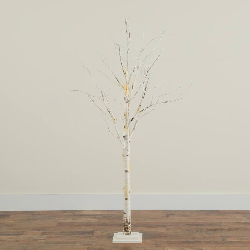 5ft. Pre-Lit Artificial Birch Tree with 76 Warm White LED Lights - Elegant Seasonal Holiday X-Mas Glow