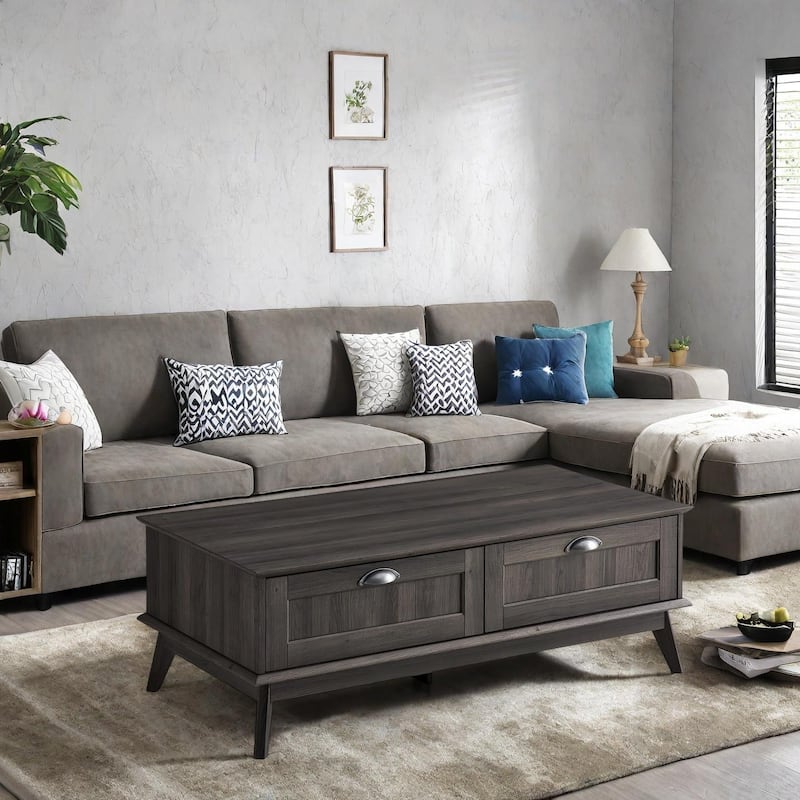 Caffoz Center Coffee Table with Two Fully Extended Drawers