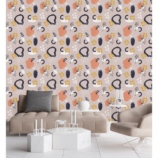 Black Floral Outlines Wallpaper Peel and Stick and Prepasted - Bed Bath ...