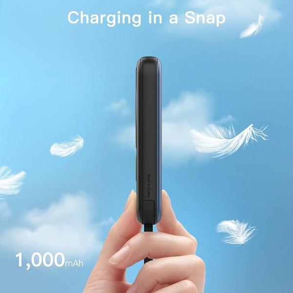 Magnetic Power Bank 10000mAh with Built-in Cable Wireless Portable