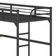 preview thumbnail 9 of 8, Black Twin Size Metal Loft Bed with Desk and Guardrails