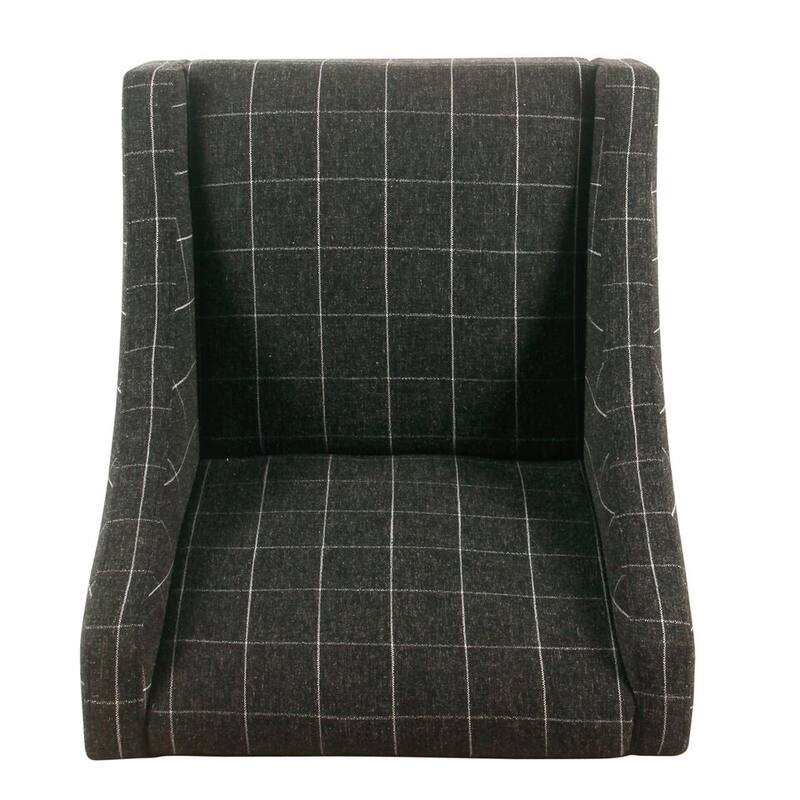 HomePop Modern Swoop Arm Accent Chair - Black Windowpane