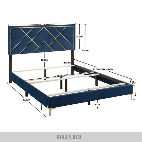 dimension image slide 2 of 3, CraftPorch 3 Piece Bedroom Nightstands Set Velvet Upholstered Bed
