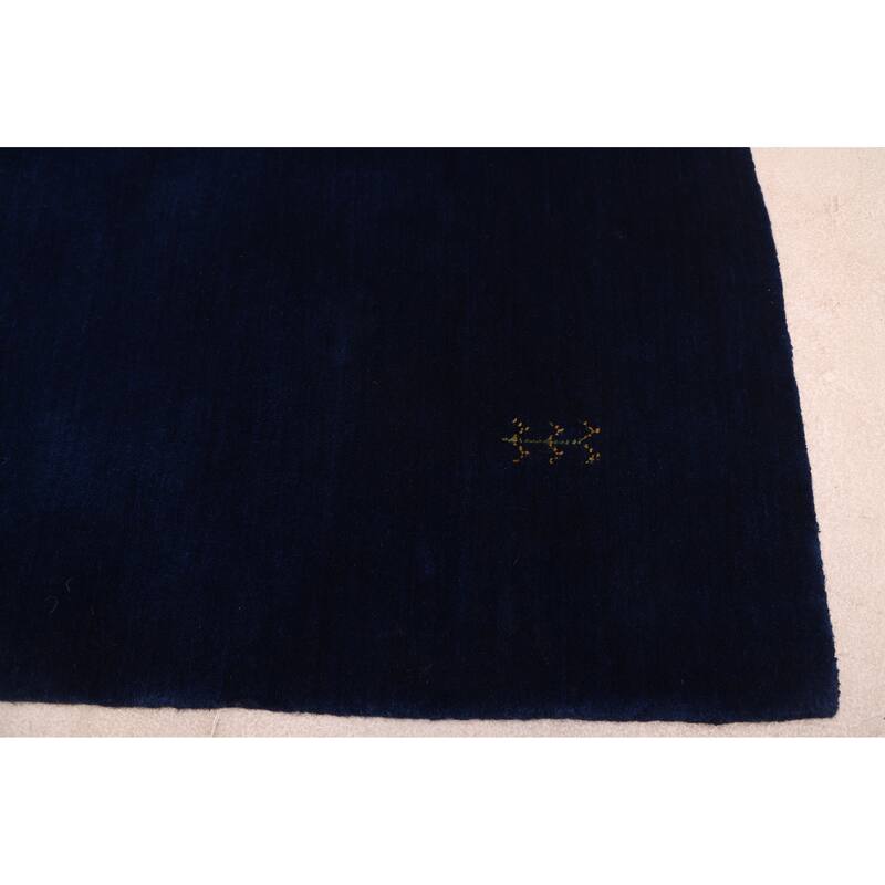 ECARPETGALLERY Hand Loomed Kashkuli Gabbeh Navy Wool Rug - 5'4 x 7'7