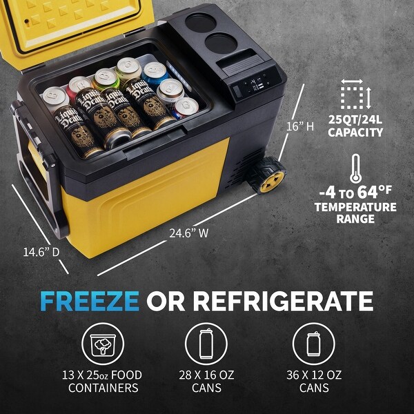 Newair 25 Qt. Jobsite Cooler Car Refrigerator Battery