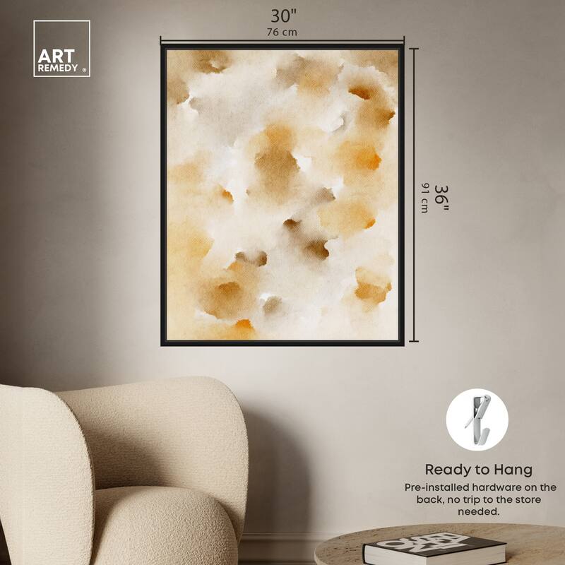 Art Remedy Pearls And Amber Framed Watercolor Boho Abstracts