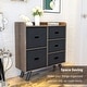 Thumbnail 6, 5 Drawer Storage Chest, Easy Pull Fabric Drawers Dresser Storage Organizer for Bedroom Hallway Entryway Closet with Wood Top. Changes active main hero.