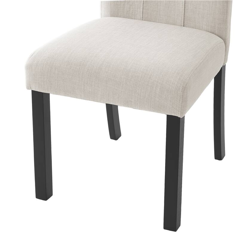 Modern Accent Chair Beige Recaption Chair Set of 4 Armless Chair Kitchen Chair Dining Chair with Wood Legs