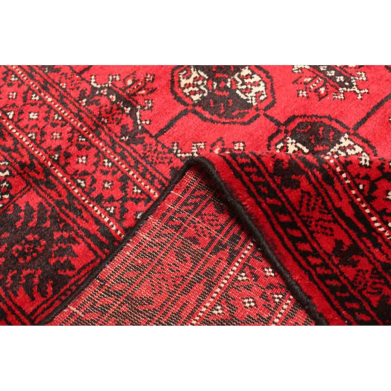 ECARPETGALLERY Hand-knotted Teimani Red Wool Rug - 4'0 x 6'1