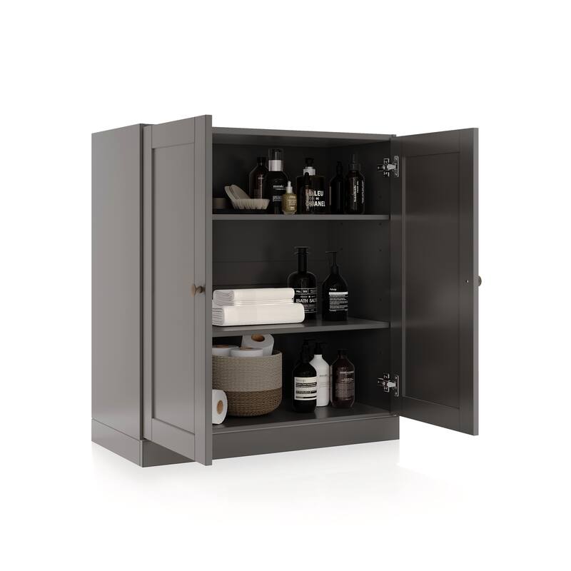 Palace Imports 100% Solid Wood 32" Bathroom Storage Cabinet with Shaker Doors and Adjustable Shelves