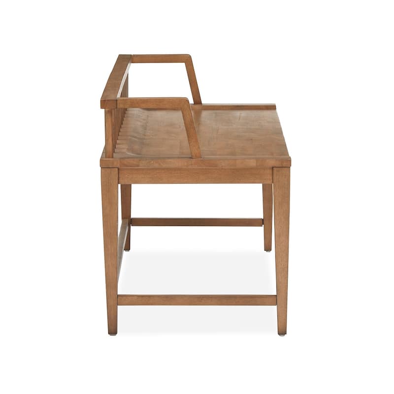 Magnussen Home Lindon Belgian Wheat Low Back Arm Bench - 52.13''W x 19.13''D x 24''H