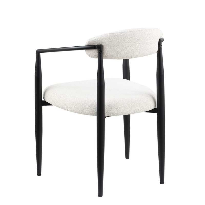 Mid-Century Modern Upholstered Dining Chairs Set of 2 with Metal Legs