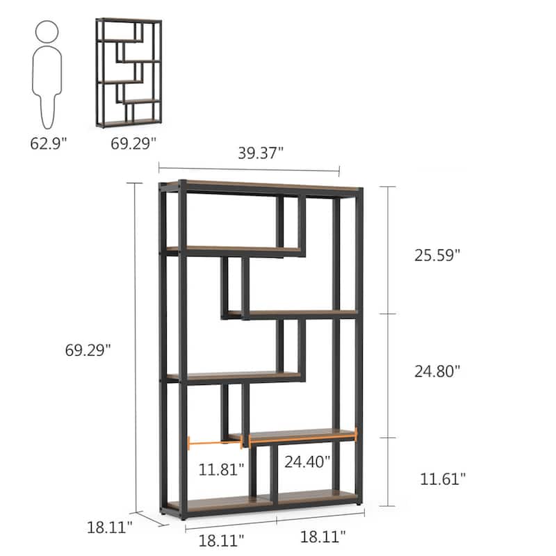 Bookshelf, Modern Etagere Bookcase, Storage and Display Shelves