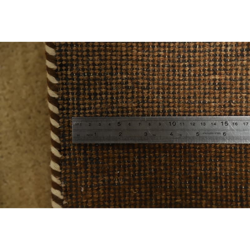 Hand Knotted Oriental 100% Wool Carpet Modern Modern Brown Gabbeh Area Rug - 3' 2'' X 2' 1''