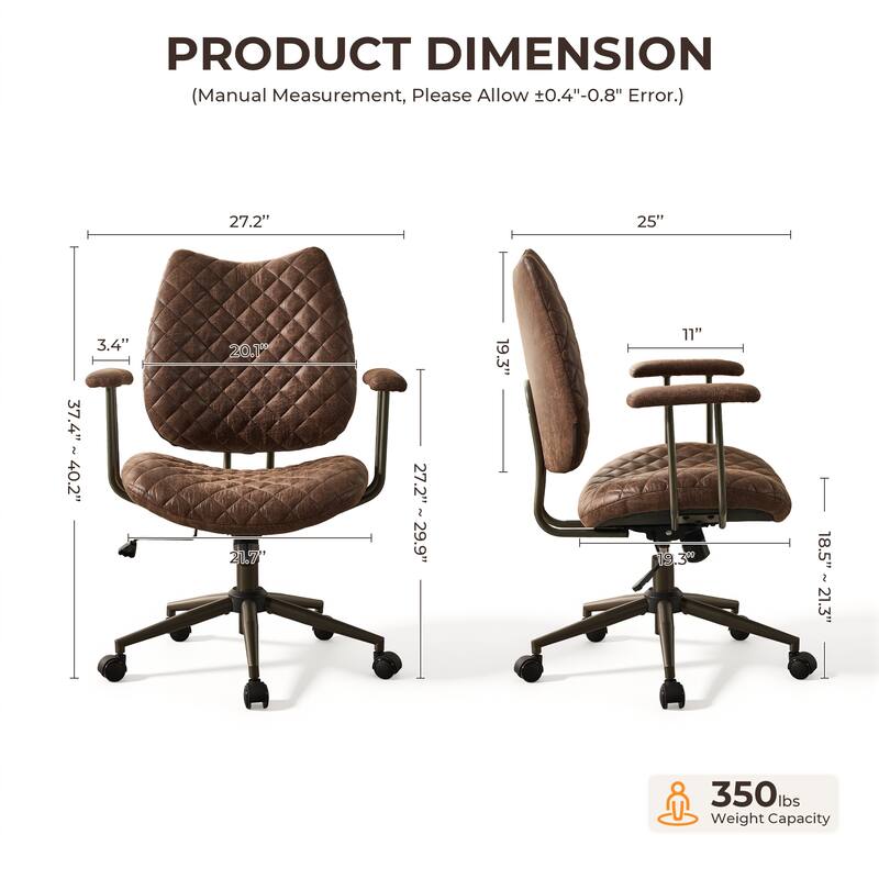 OVIOS Ergonomic Diamond Quilting Office Desk Chair