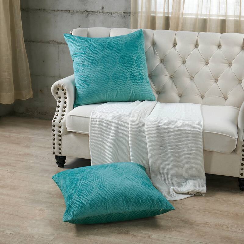 Tonopah Ikat Velvet Throw Pillow Cover Set, NO INSERT