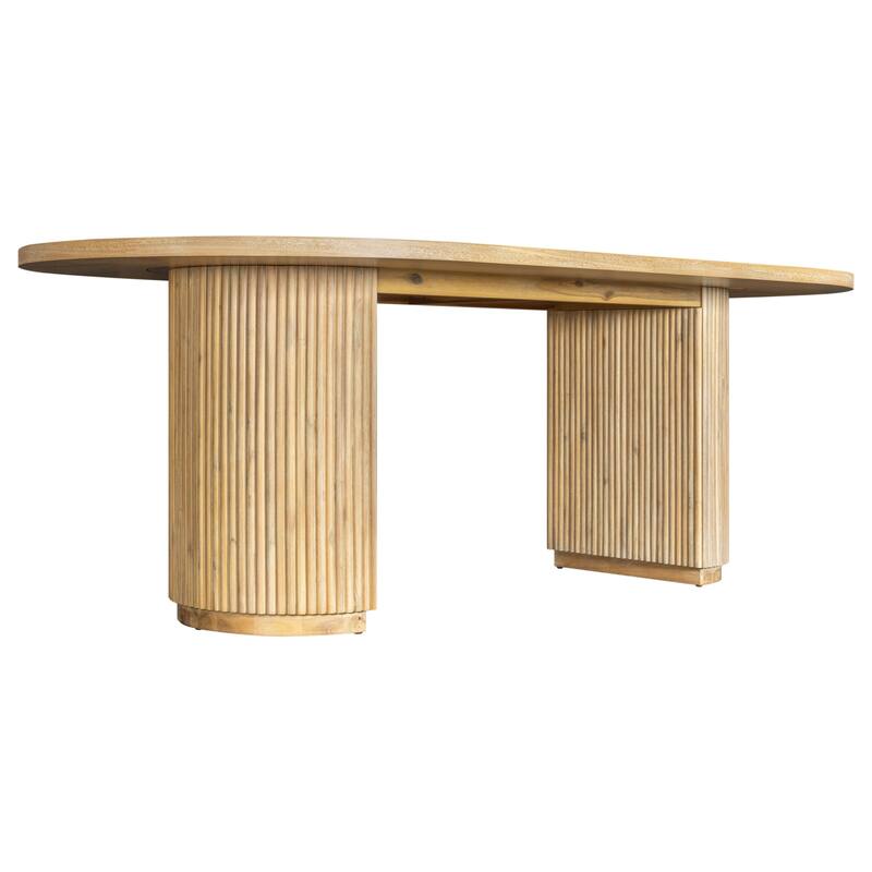 Modrest Jacobson Modern Natural Acacia Oval Large Dining Table