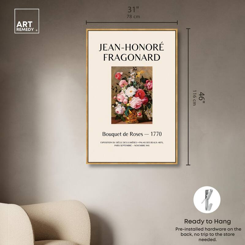 Roses in a Golden Vase Canvas by Art Remedy