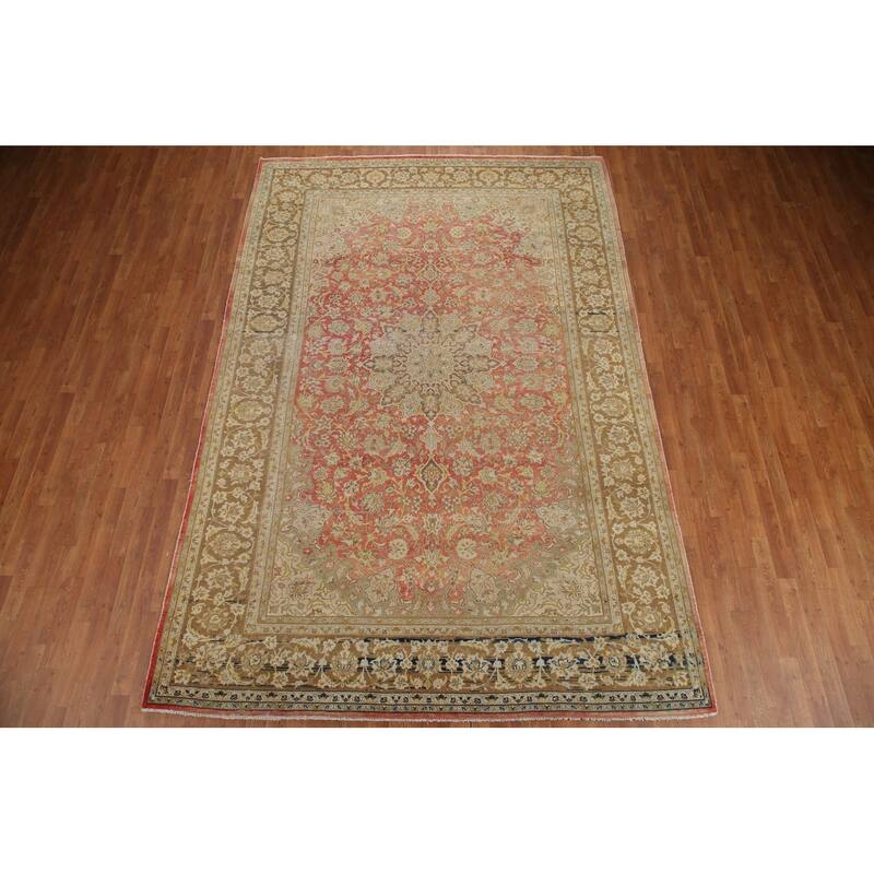 Hand Knotted Oriental 100% Wool Carpet Traditional Floral Red Najafabad Area Rug - 11' 5'' X 7' 9''