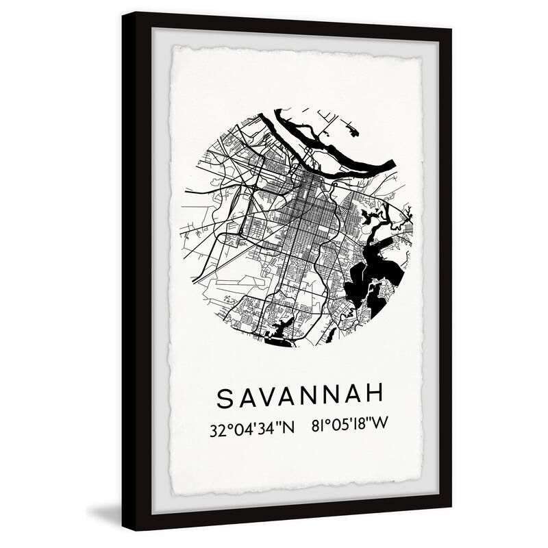'Savannah, Georgia Coordinates' Framed Painting Print