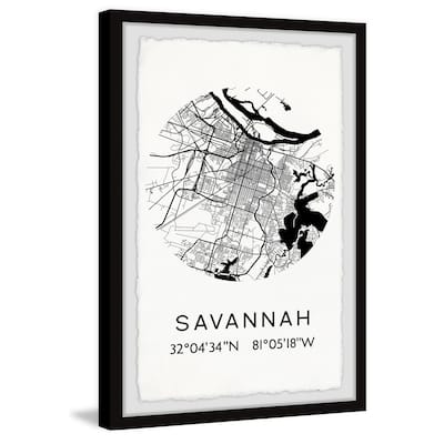 'Savannah, Georgia Coordinates' Framed Painting Print