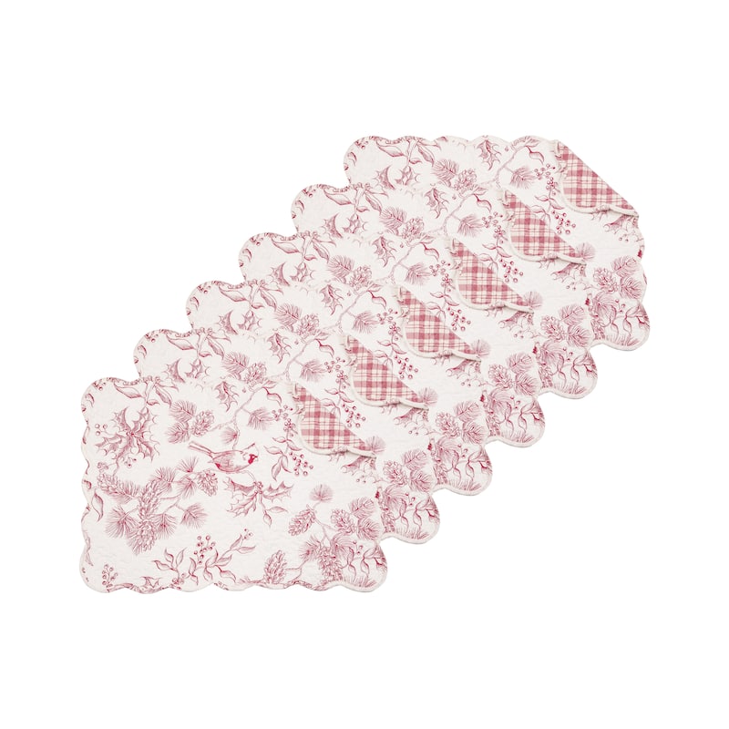 Winter Bird Quilted Placemat Set 6