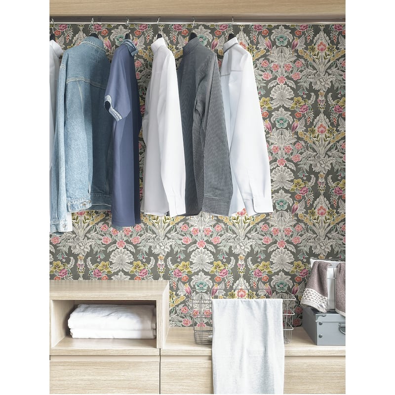 NuWallpaper Grey Summer Love Peel & Stick Wallpaper - 216in x 20.5in x 0.025in