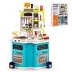 preview thumbnail 1 of 17, Costway Kids Kitchen Playset with Sounds Lights Steam Play Sink 113 - See Details Blue