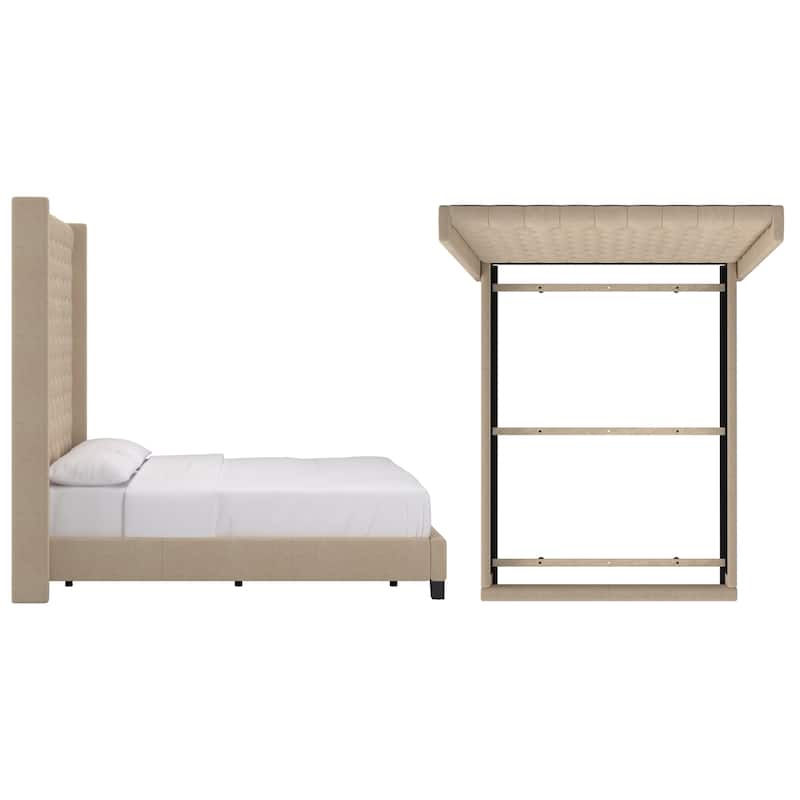 Detmold Wingback Button Tufted High Headboard Bed