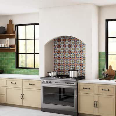 Merola Tile Provincial Deco Cabeca 6" x 6" Porcelain Wall Tile - (1 Tile)