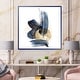 preview thumbnail 8 of 9, Designart "Landscape of Dark Blue Mountains & Gold Strokes II" Modern Framed Canvas Wall Art Print