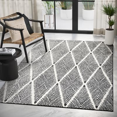 Abani Rugs Nordic NOR120A Black Diamond Pattern Area Rug