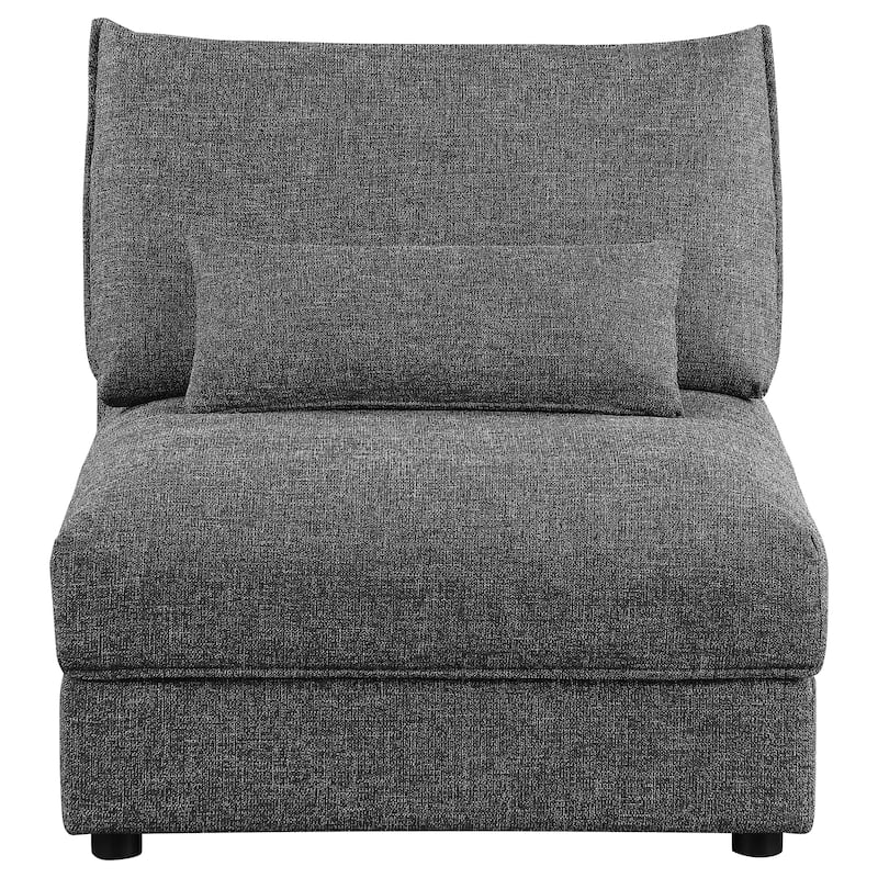 Sasha Upholstered Armless Chair Barely Black
